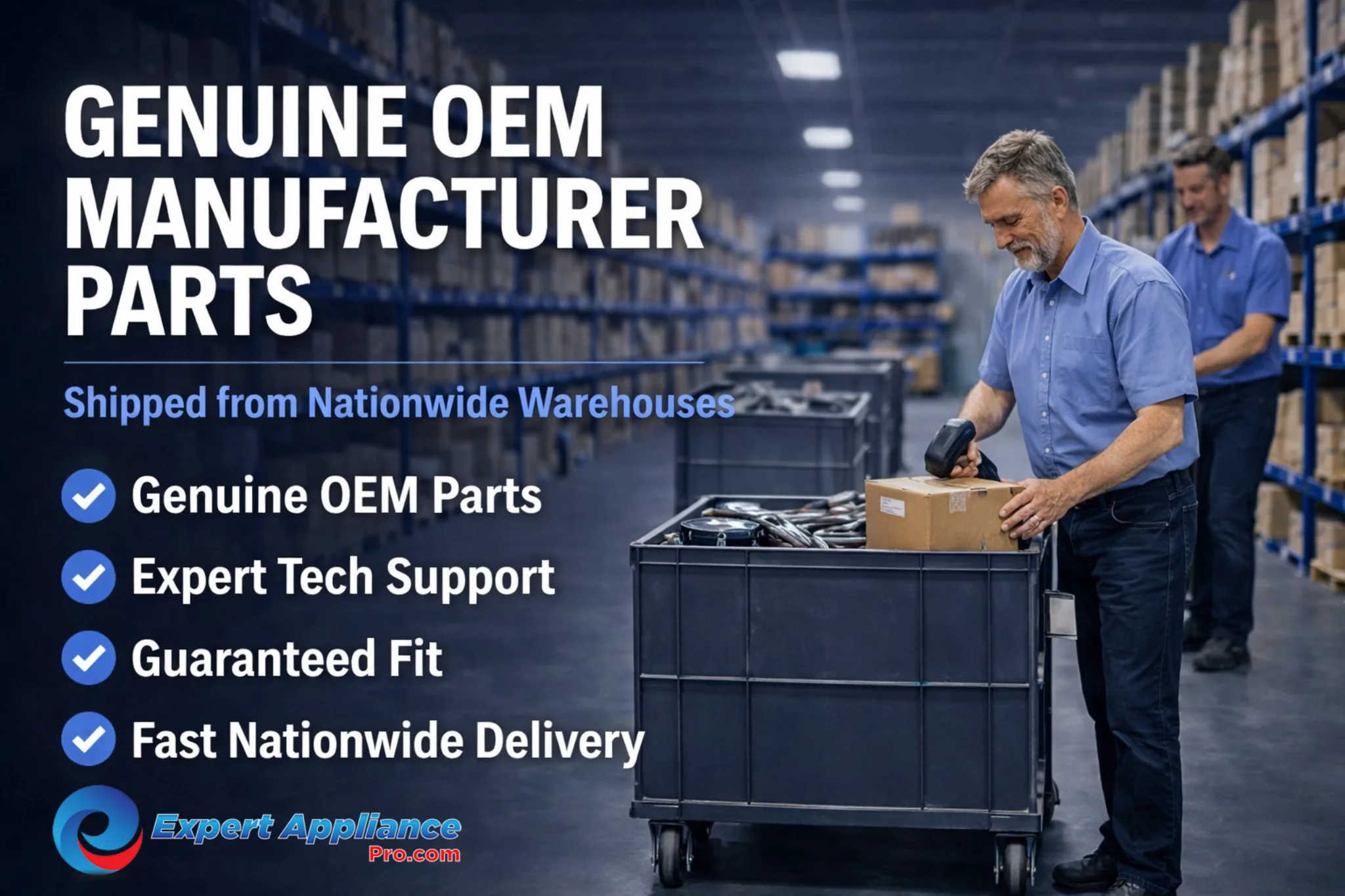 Expert Appliance Pro genuine OEM appliance parts shipped from nationwide warehouses
