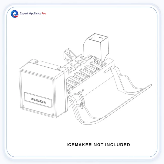 Sub-Zero CL Series Icemaker Control Arm Kit — Photo of mounted arm. Icemaker not included.