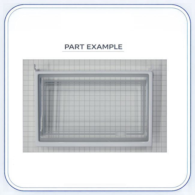 Sub-Zero Glass Shelf With Tracks Rollers replacement part image