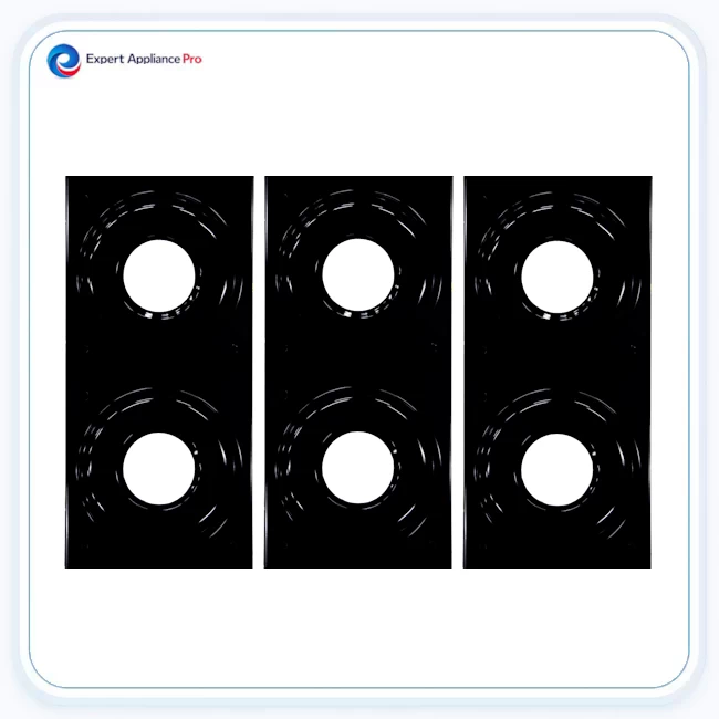 Wolf Black Porcelain Burner Top Drip Pan Set of Three