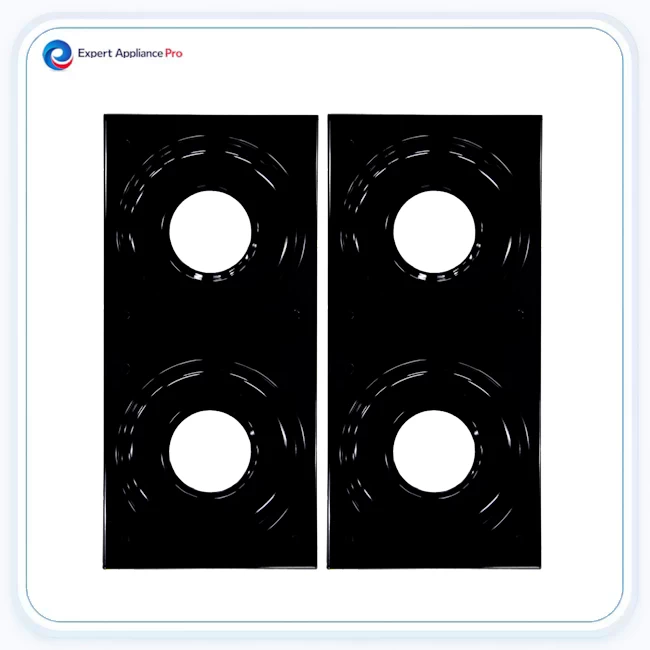 Wolf Black Porcelain Burner Top Drip Pan Set of Two