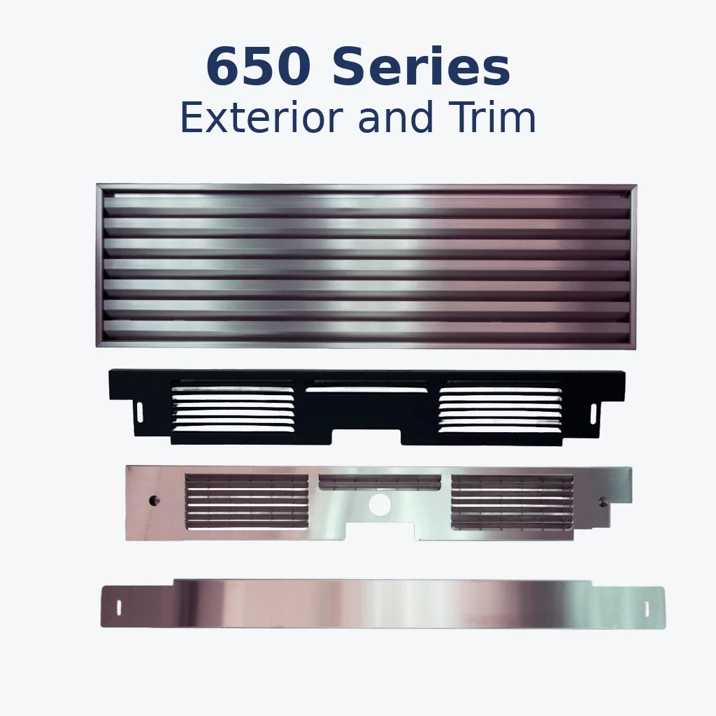 Sub-Zero 650 exterior trim parts including grille kickplate and toeplate