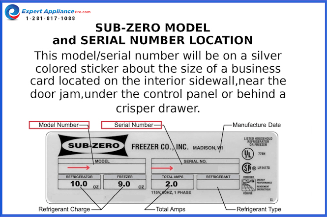 subzero model tag location
